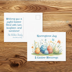 Springtime Joy & Ostersegnung Postkarte