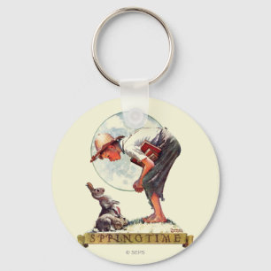 Springtime, Junge 1935 mit Häschen Schlüsselanhänger