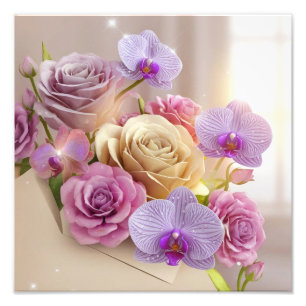Springtime Splendor 3D Grußkarte mit Dew-Kiss Fotodruck