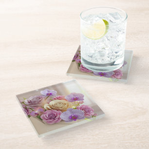 Springtime Splendor 3D Grußkarte mit Dew-Kiss Glasuntersetzer