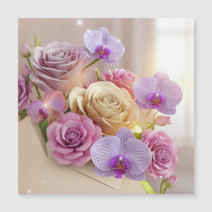 Springtime Splendor 3D Grußkarte mit Dew-Kiss Magnetkarte