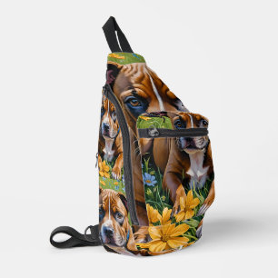 Springtime Staffordshire Bull Terrier Puppy, Crossbody Bag