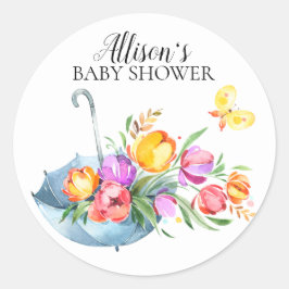 Springtime Tulips Baby Dusche Umschlag Aufkleber