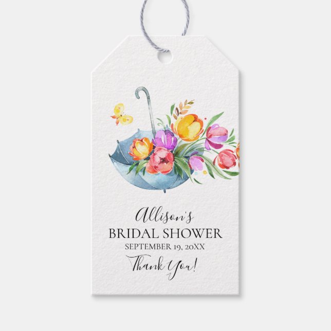 Springtime Tulips Brautparty Gefallen Tag Geschenkanhänger (Vorderseite)