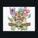 Springtime Turtle Tshirts und Geschenke Postkarte<br><div class="desc">Wenn Sie Schildkröten Liebe,  werden Sie unsere Springtime Schildkröten T - Shirt,  Körper-Anzüge,  Sweatshirts,  Tasse,  Karten,  Aufkleber,  Porto,  Magnete,  und andere Schildkröten Design Bekleidung und Geschenke Liebe! Holen Sie sich einen passenden Schildkröten-T - Shirt für Mutter und Tochter,  beide mit einer niedlichen Schildkröte und hübscher Blume Design!</div>