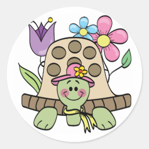Springtime Turtle Tshirts und Geschenke Runder Aufkleber