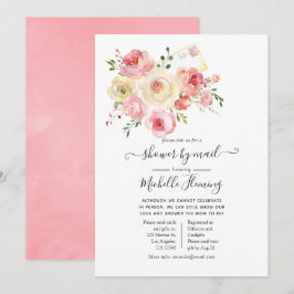 Springtime Watercolor Floral Baby Dusche by Mail Einladung