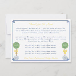 Springtime Yellow Boxwood Topiary Babydusche Dankeskarte
