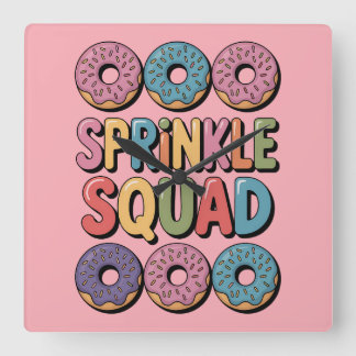 Sprinkkplatz | Baby Sprinkle Quadratische Wanduhr