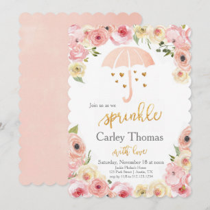 Sprinkle Baby Dusche Pastell Floral Gold Glam Einladung