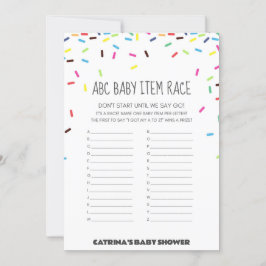 Sprinkle Babydusche - bestellbarer Name, 12x18 Einladung