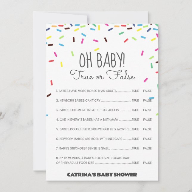 Sprinkle Babydusche - bestellbarer Name, 12x18 Einladung (Vorderseite)