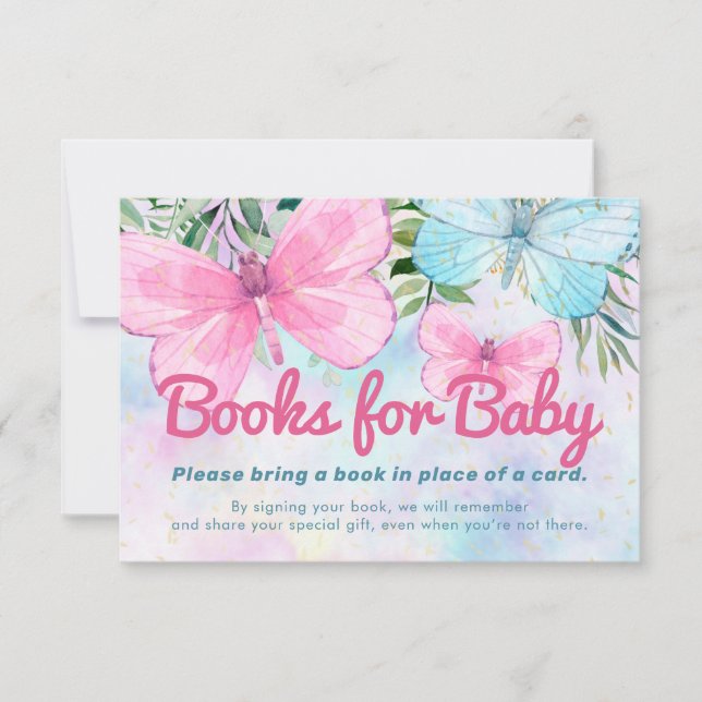 Sprinkle Butterfly Babydusche Reservierungskarte Einladung (Vorderseite)