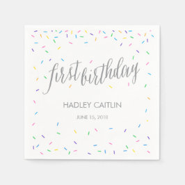 Sprinkle Confetti 1. Geburtstag Napkins Serviette