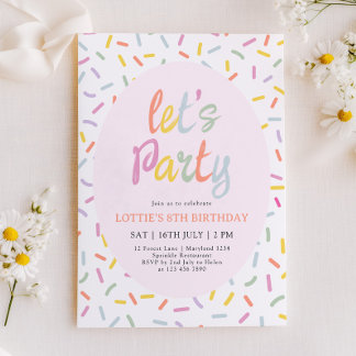 Sprinkle Confetti Birthday Invitation Einladung