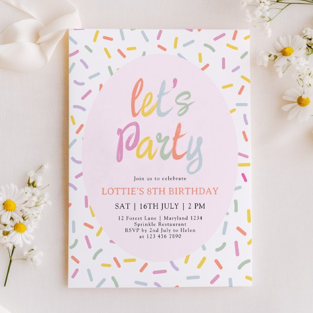 Sprinkle Confetti Birthday Invitation Einladung (Von Creator hochgeladen)