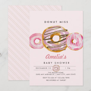 Sprinkle Donut Niedlich Pink Girls Babydusche Einladung