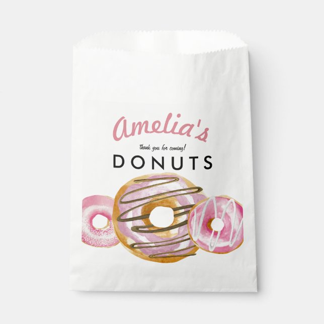 Sprinkle Donut | Niedlich Pink Girls Babydusche Geschenktütchen (Vorderseite)