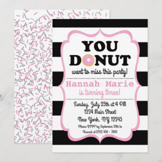 Sprinkle Donut Party Einladung zum Geburtstag