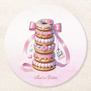 Sprinkle Donuts rosa Flachband Papier Untersetzer