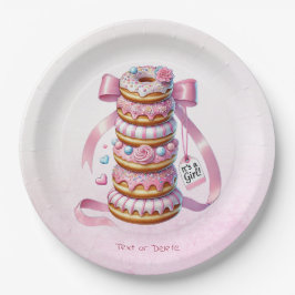 Sprinkle Donuts rosa Flachbandpapier Pappteller