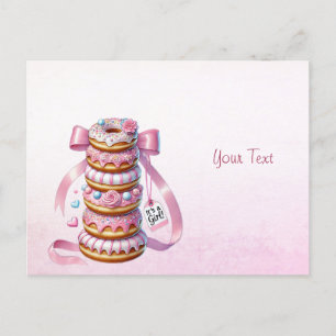 Sprinkle Donuts Rosa Ribbon Postkarte