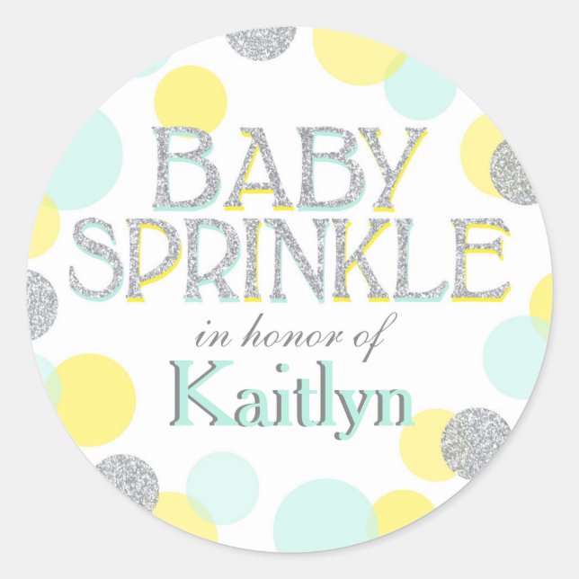 Sprinkle Dots Baby Sprinkle Label Runder Aufkleber (Vorderseite)