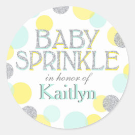 Sprinkle Dots Baby Sprinkle Label Runder Aufkleber