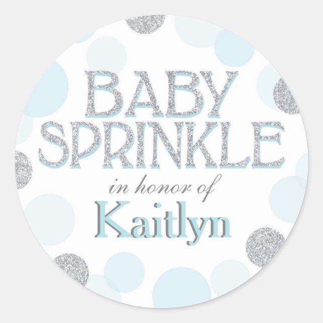 Sprinkle Dots Babydusche Runder Aufkleber (Vorderseite)