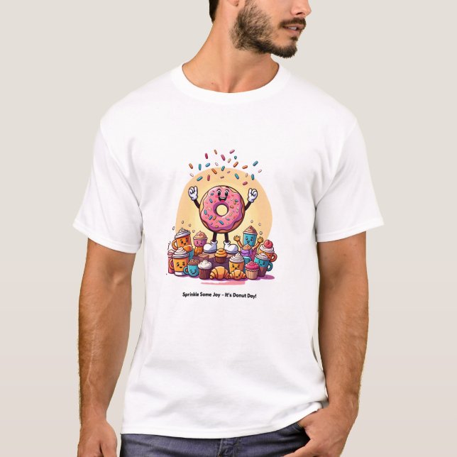 Sprinkle Joy: Unwiderstehlicher Donut-Tag T-Shirt (Vorderseite)