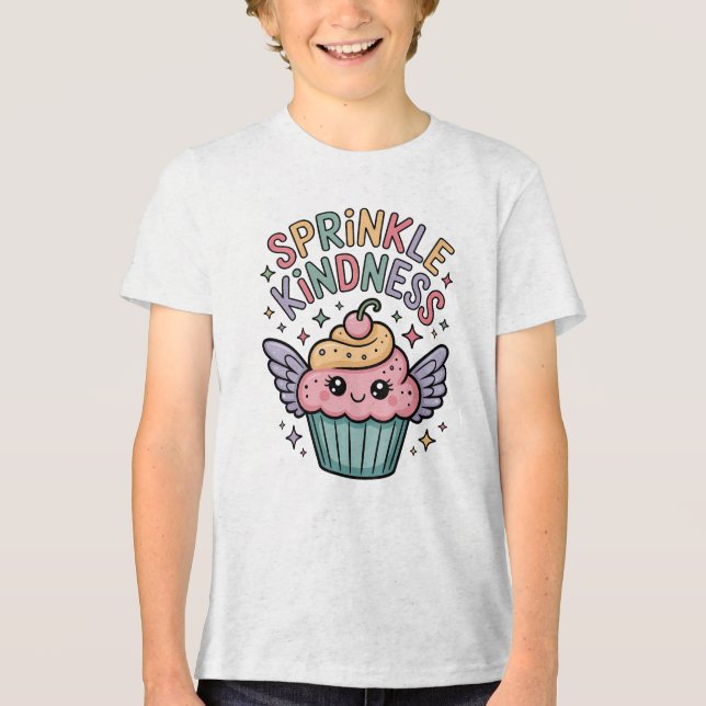 Sprinkle Kindness | Cupcake Tri-Blend Shirt (Vorderseite)