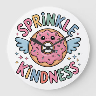 Sprinkle Kindness Donut Große Wanduhr