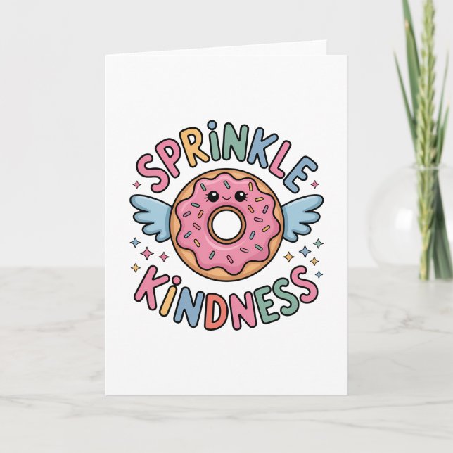 Sprinkle Kindness | Donut Karte (Vorderseite)