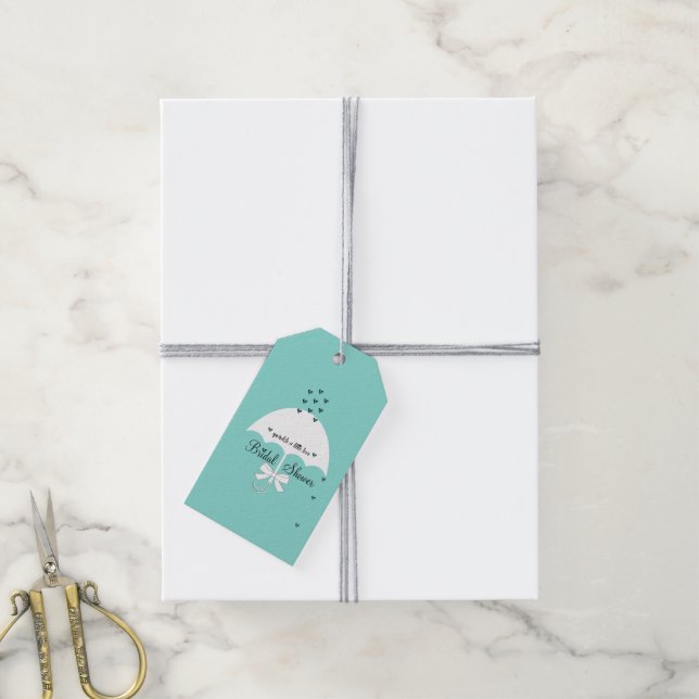 Sprinkle Liebe Aquamarin Blue Bridal Sprinkle Dusc Geschenkanhänger (Mit Garn)