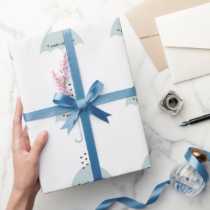 Sprinkle Liebe Rosa und Blauer Duschkopf Geschenkpapier