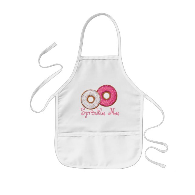 Sprinkle Me Pink & White Doughnut Kid's Schürze (Vorne)