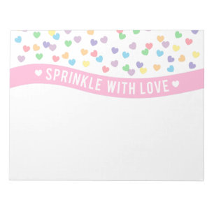 Sprinkle mit Liebe Bunte Herzen Notizblock