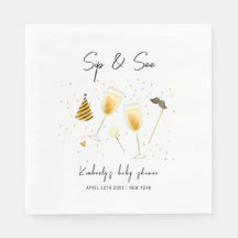 Sprinkle Sip and See Champagner Glass Baby Dusche