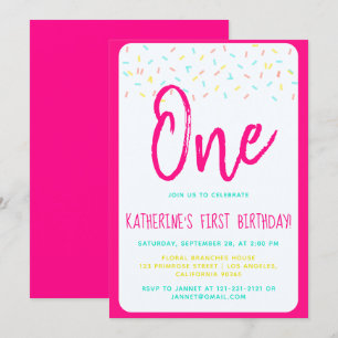 Sprinkle Sparkle Sweet Rainbow Confetti Birthday Einladung