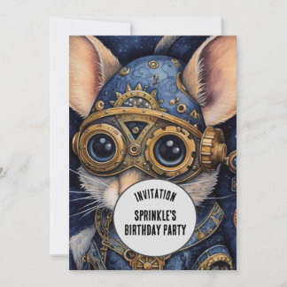 Sprinkle Steampunk Tier mit eigenem Namen Einladung
