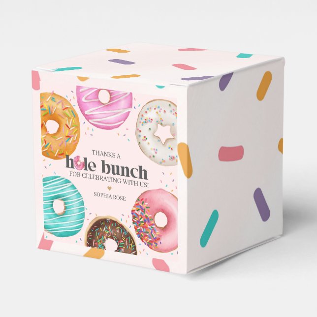 Sprinkled Donut Geburtstagsparty oder Babydusche Geschenkschachtel (Vorderseite)