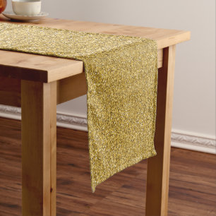 Sprinkled Gold Glitzer. Großer Tischläufer