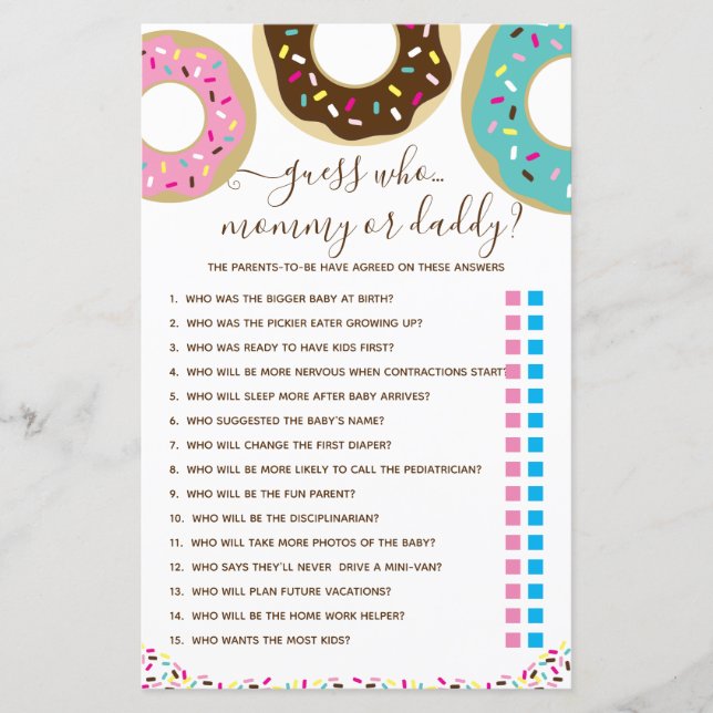 Sprinkled mit Liebe Ratet, wer? Spiel (Vorderseite)