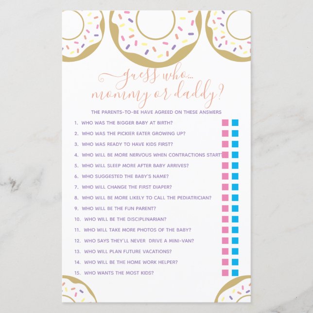 Sprinkled mit Liebe Ratet, wer? Spiel (Vorderseite)