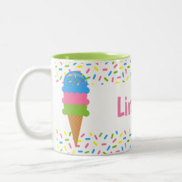 Sprinklen Eiscreme Cone Persönliche Umarmung Zweifarbige Tasse