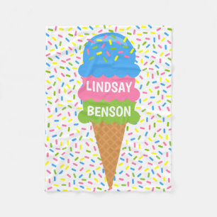 Sprinklen Eiscreme Kone Personalisiert Blanket Fleecedecke
