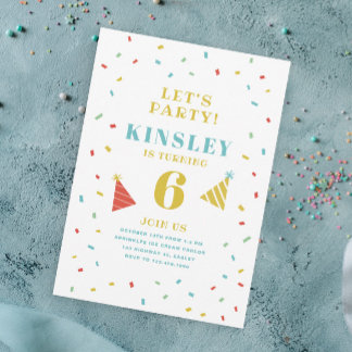 Sprinklen Farbiges Kindergeburtstag Party Einladung