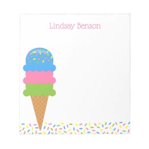 Sprinklen Ice Cream Cone Personalisiert Notepad Notizblock