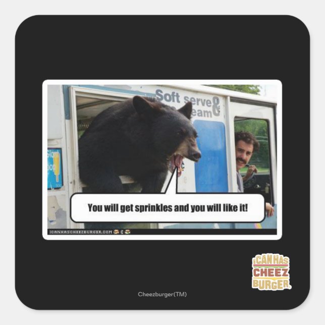 Sprinklen Quadratischer Aufkleber (Vorderseite)