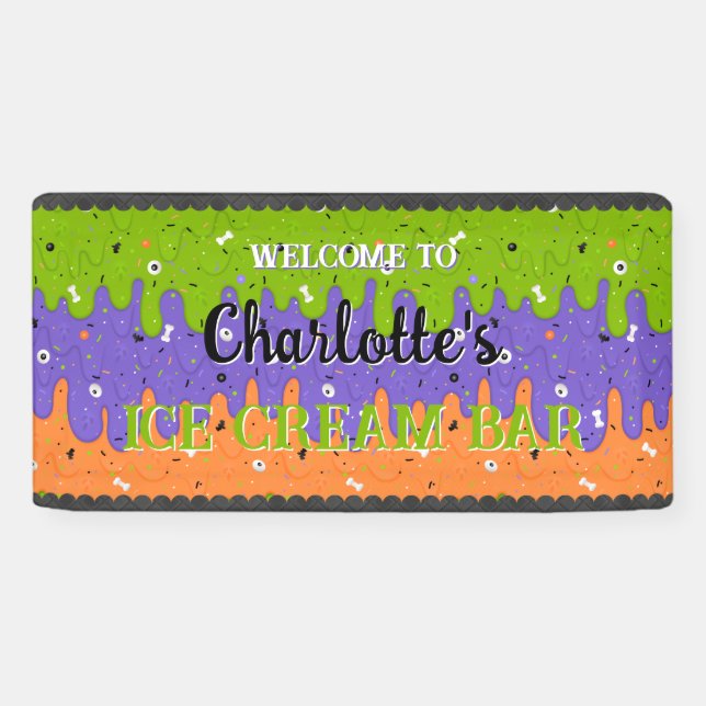 Sprinklen und Halloween-Eiscreme Banner (Horizontal)